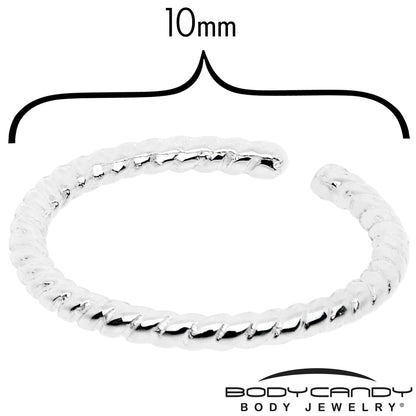 14k White Gold Bendable Nose Hoop 20G 5/16 Twisted