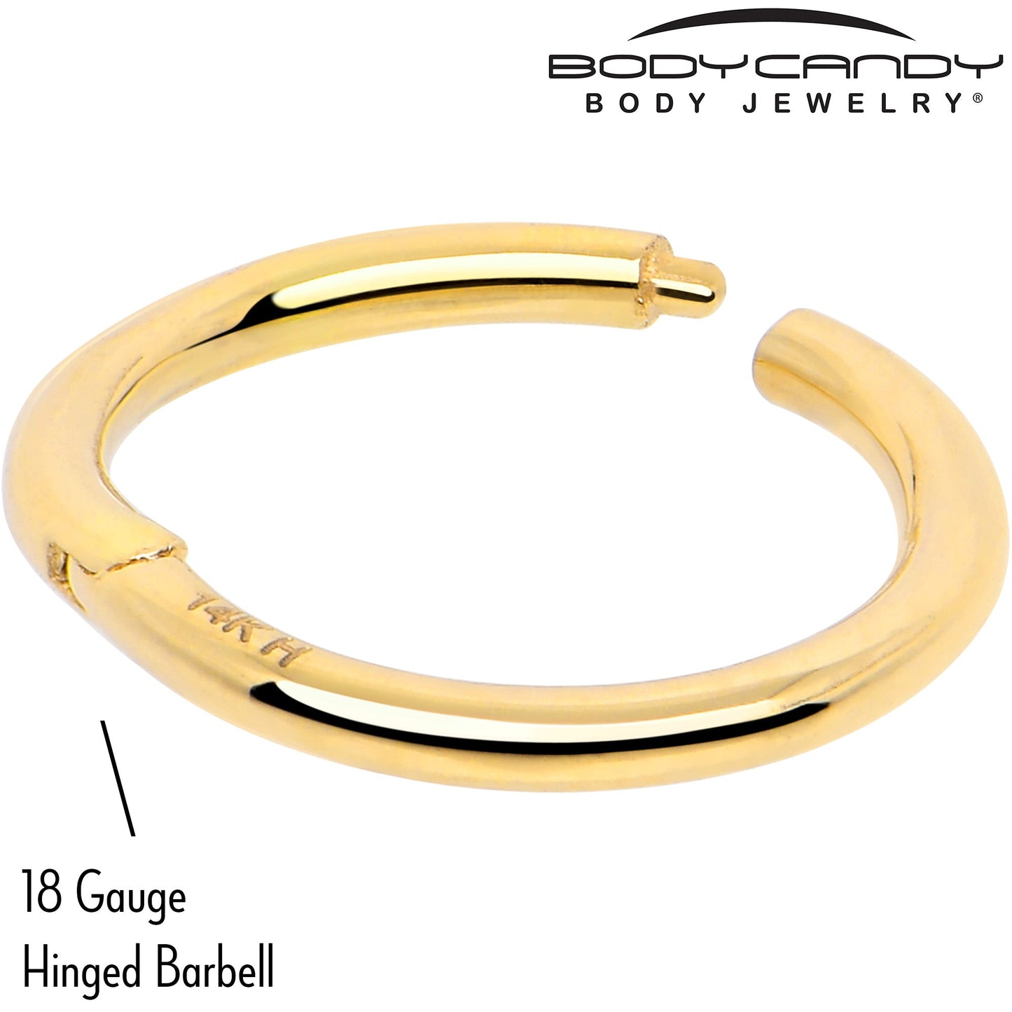 14k Solid Yellow Gold Hinged Segment Ring Elegance 18G 5/16