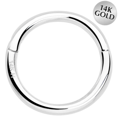 14k Solid White Gold Hinged Segment Ring Elegance 18G 5/16