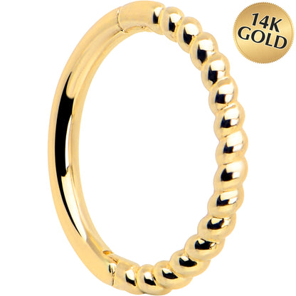 14k Solid Yellow Gold Hinged Segment Ring Forward Facing Twisted 18G 5/16