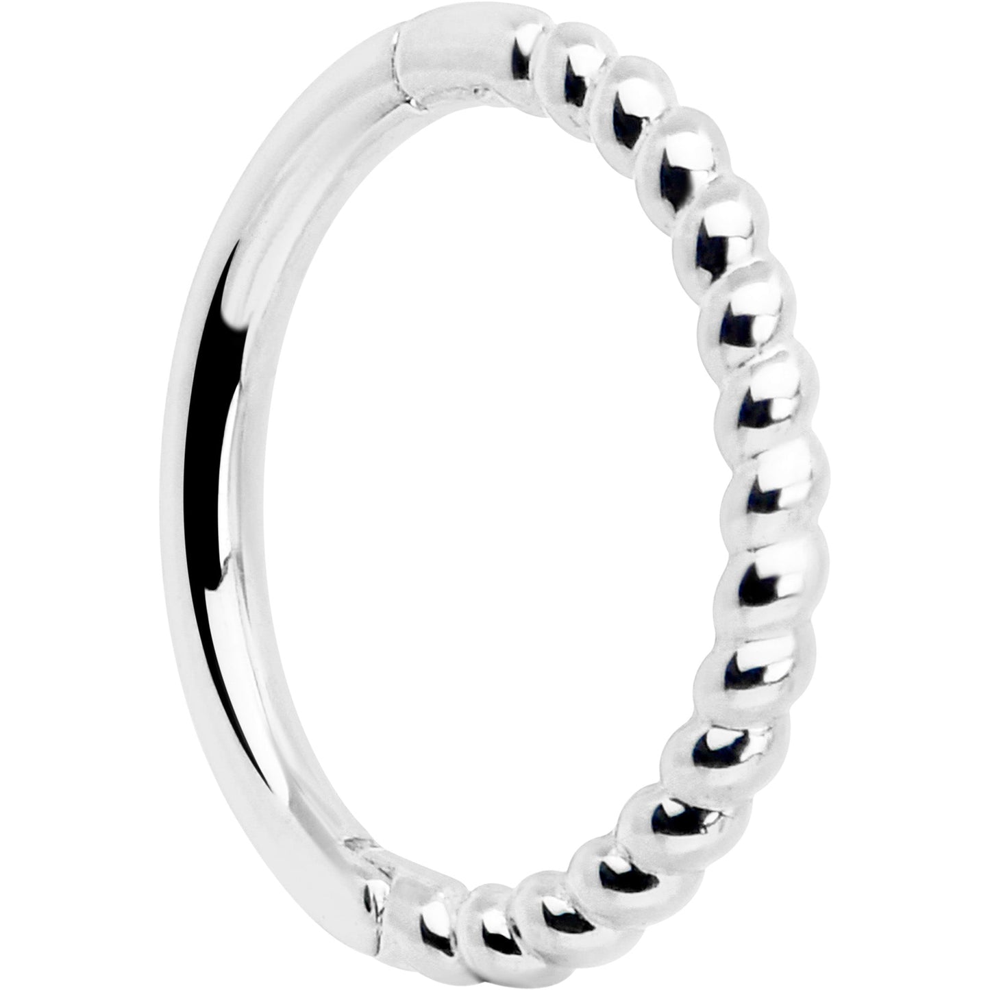 14k Solid White Gold Hinged Segment Ring Forward Facing Twisted 18G 5/16