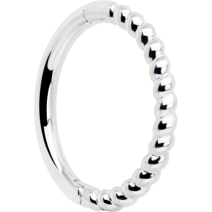 14k Solid White Gold Hinged Segment Ring Forward Facing Twisted 18G 5/16