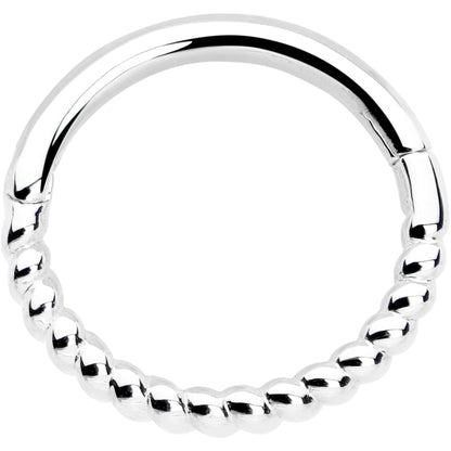 14k Solid White Gold Hinged Segment Ring Forward Facing Twisted 18G 5/16