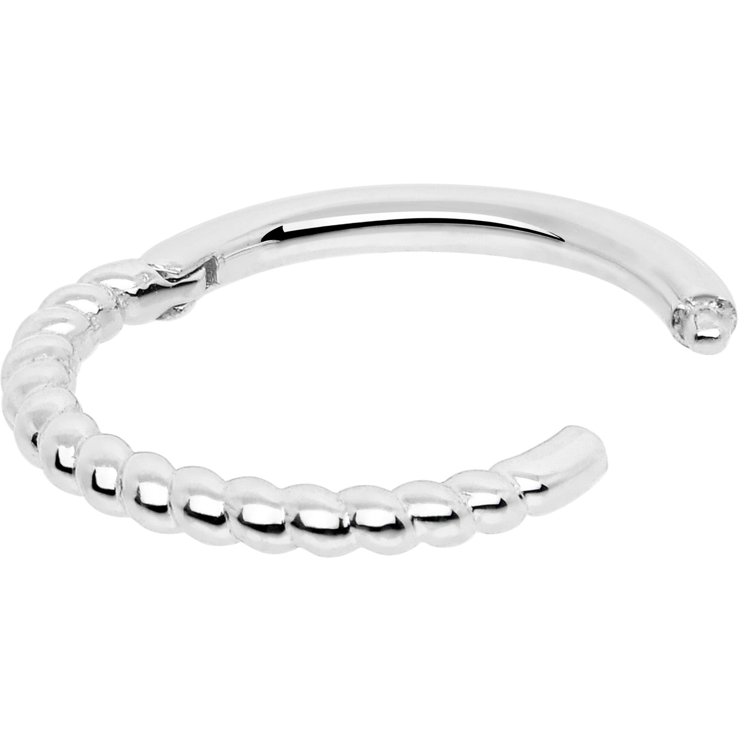 14k Solid White Gold Hinged Segment Ring Forward Facing Twisted 18G 5/16