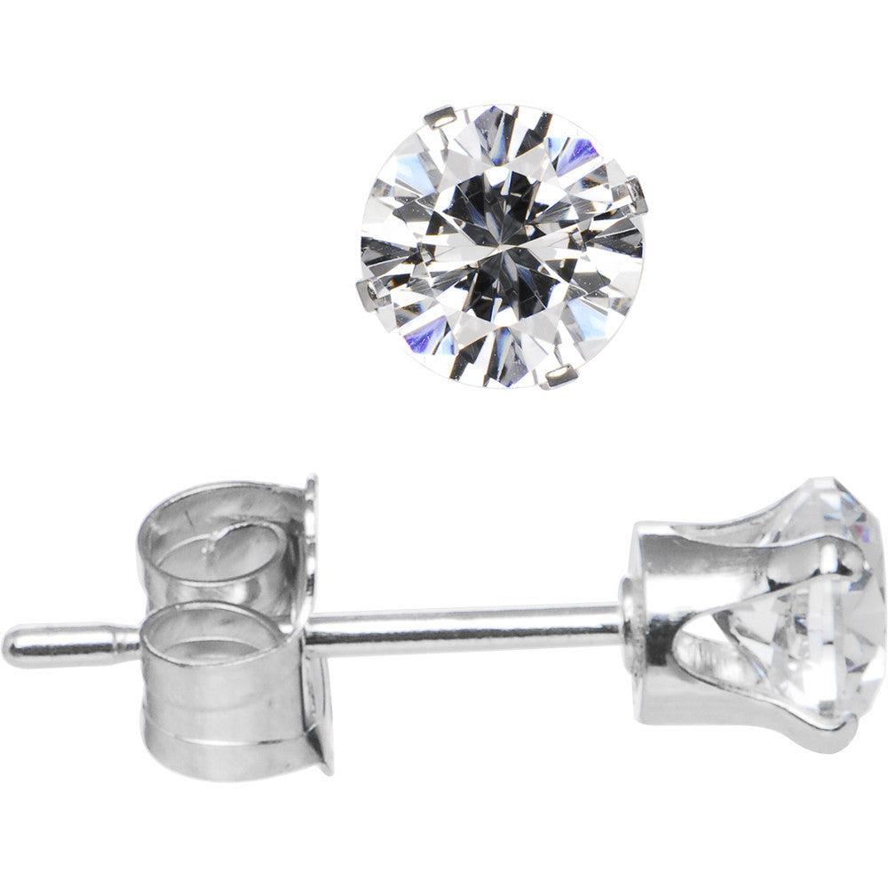 925 Sterling Silver CZ Stud Earrings