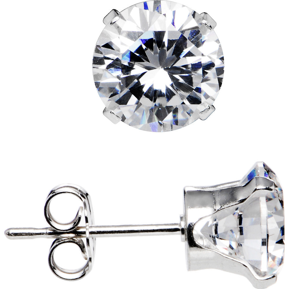 925 Sterling Silver CZ Stud Earrings