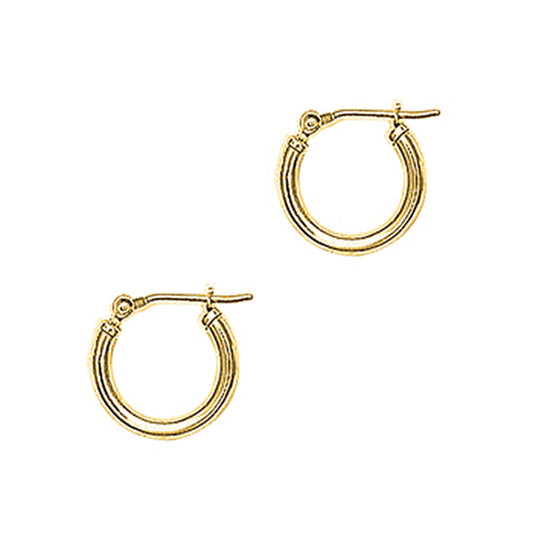 14K Yellow Gold 2mm 9/16 Inch Hoop Earrings