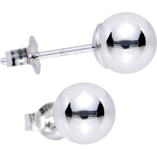 14k White Gold 5mm Ball Earrings