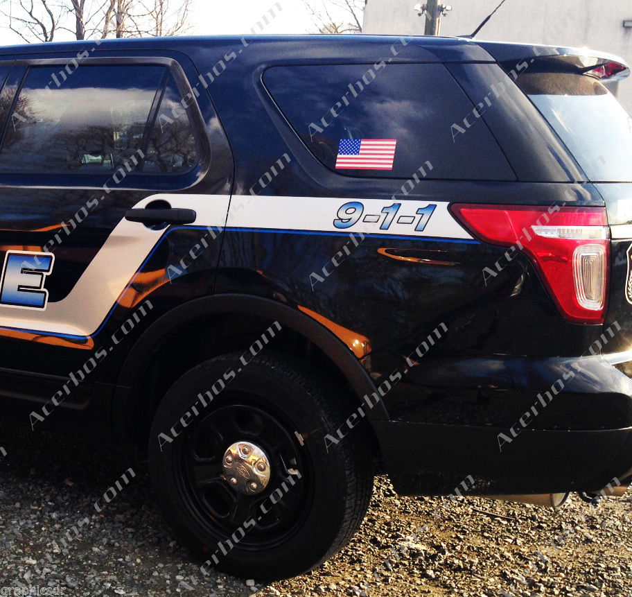 American Flag: 5" 3M Reflective Decal Stickers (x2)