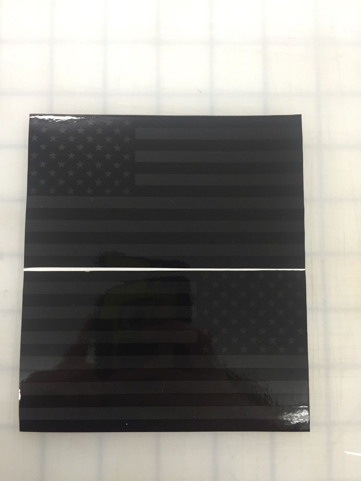 American Flag (Black/White): 5" 3M Reflective Decal Stickers (x2)