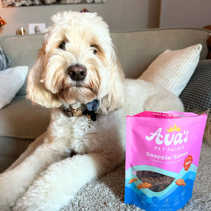 Ava's Pet Palace Crunchy Jerky Dog Treats - Snappin' Salmon Treats (4 oz)