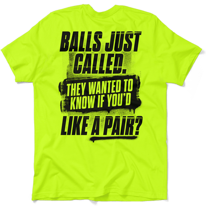 Balls - Safety Yellow T-Shirt
