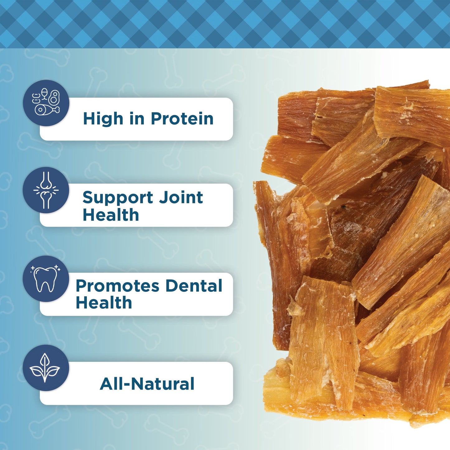 Country Living 4”-7” Beef Backstrap Tendon Dog Chews – 5 Count Bag – All-Natural, Long-Lasting, High-Protein Dog Treats – Single-Ingredient, Grain-Free