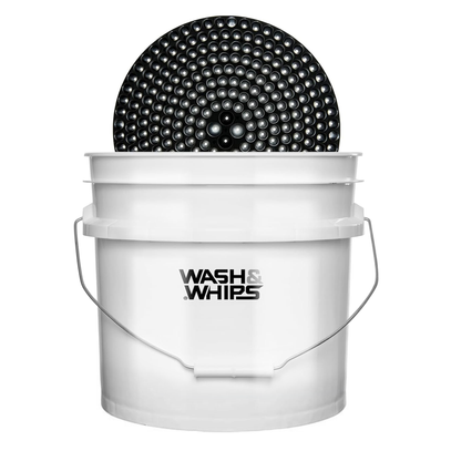 WASH&WHIPS Chenille Premium Scratch-Free Microfiber Lint-Free Blue Wash Mitt 8" x 10"in & Black Pitstop Particle Interceptor