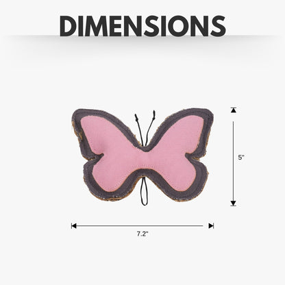 Country Living Canvas & Jute Butterfly-Shaped Dog Chew Toy – Durable, Safe and Non-Toxic