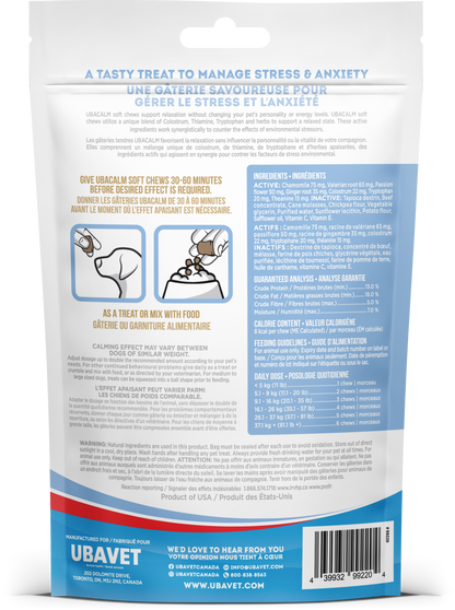 UBAVET UBACALM Calming Soft Chews for Dogs & Cats – Natural Stress & Anxiety Relief