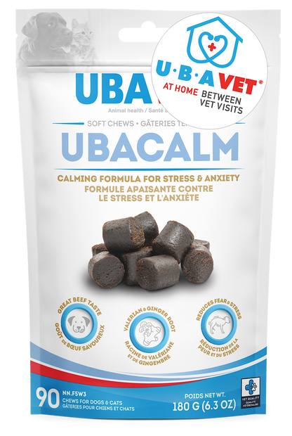 UBAVET UBACALM Calming Soft Chews for Dogs & Cats – Natural Stress & Anxiety Relief