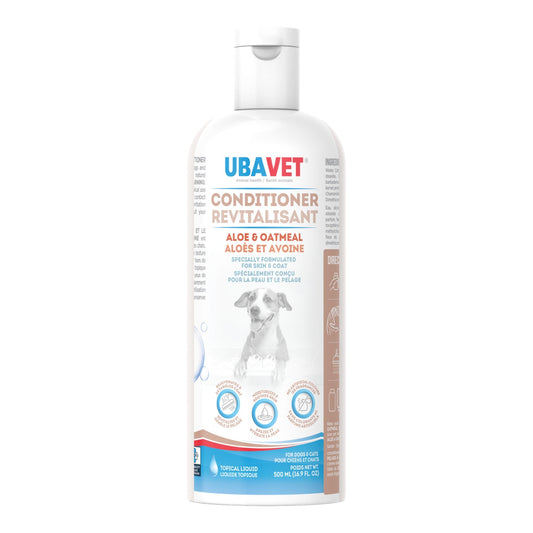UBAVET Aloe & Oatmeal Conditioner for Dogs & Cats – Soothing Moisturizing Formula for Sensitive Skin (16.9 fl oz / 500ml)