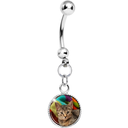 Custom Dangle Full Color Photo Belly Ring