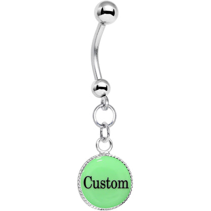 Custom Glow in the Dark Personalized Name Dangle Belly Ring