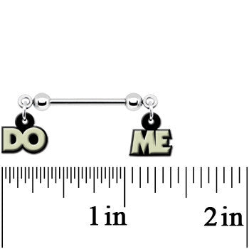 14G 5/8 Glow in the Dark Do Me Nipple Ring Set