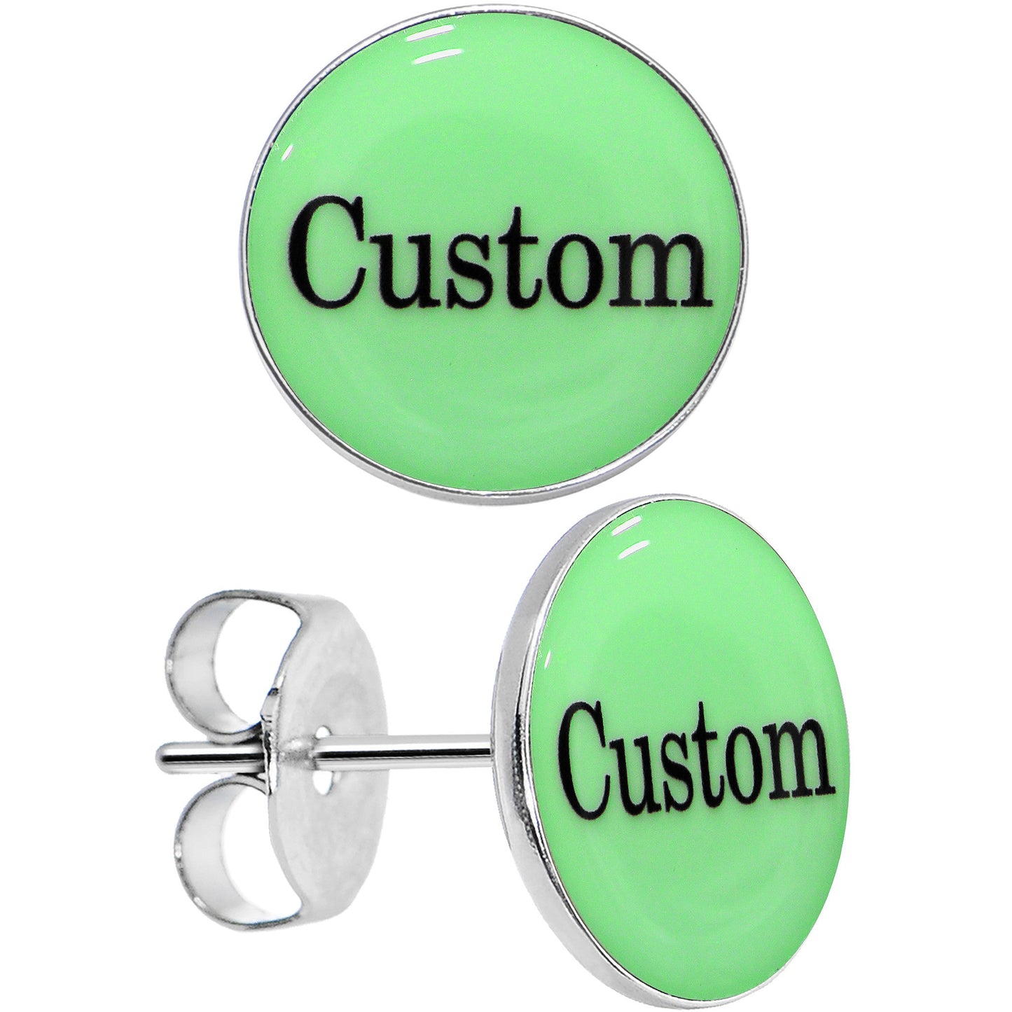 Custom Personalized Glow in the Dark Stud Earrings