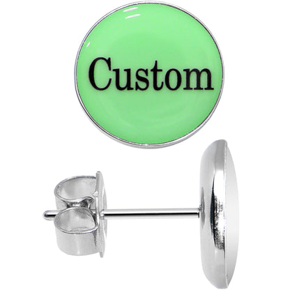 Custom Personalized Glow in the Dark Stud Earrings