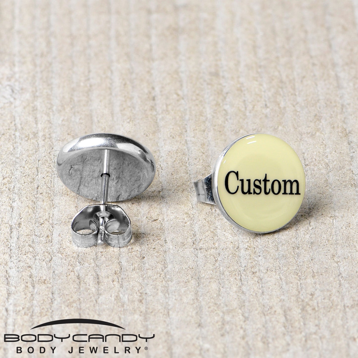 Custom Personalized Glow in the Dark Stud Earrings