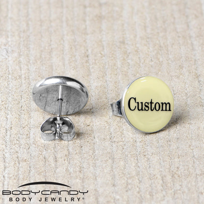 Custom Personalized Glow in the Dark Stud Earrings