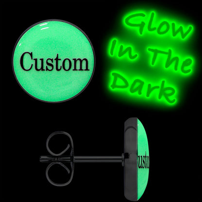 Custom Personalized Glow in the Dark Stud Earrings