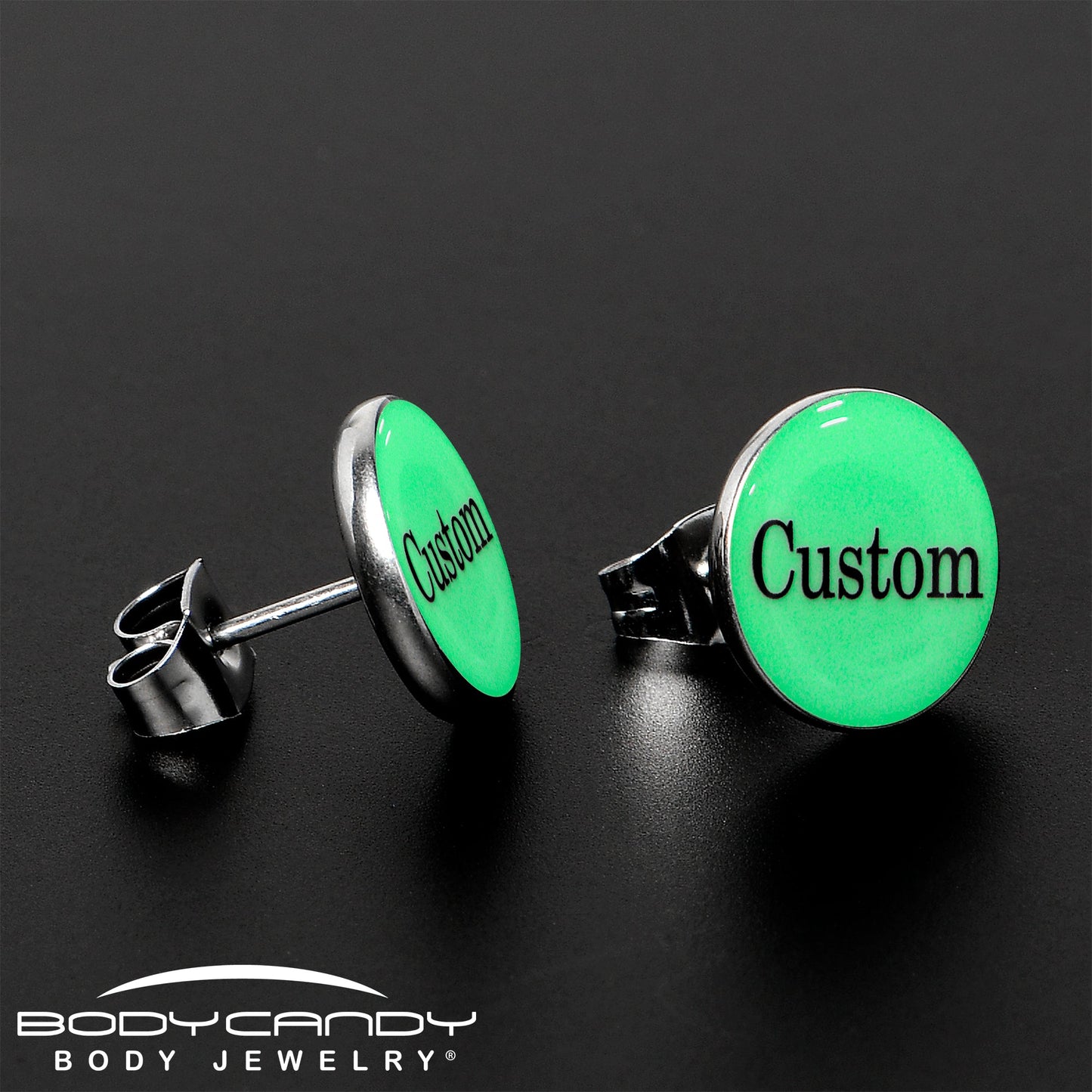 Custom Personalized Glow in the Dark Stud Earrings