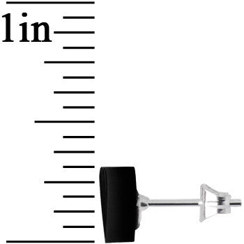 Black Acrylic Heart Stud Earrings