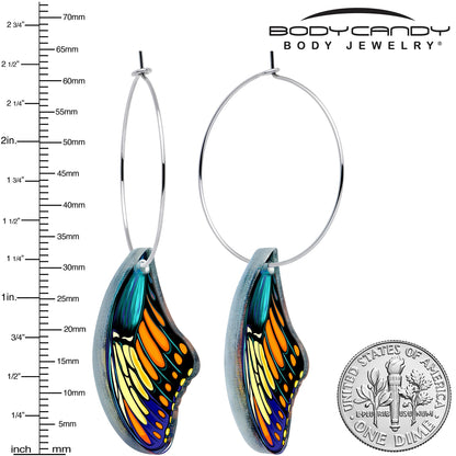 Butterfly Wing Hoop Earrings by Onyx O