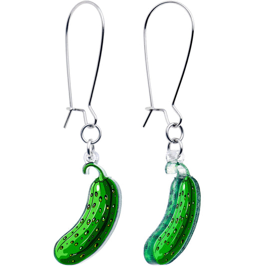 Acrylicious Funky Green Pickle Earrings by Onyx O