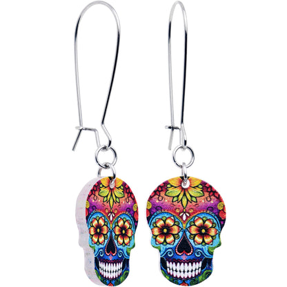 Acrylicious Sugar Skull Double Sided Reversible Skull Earrings