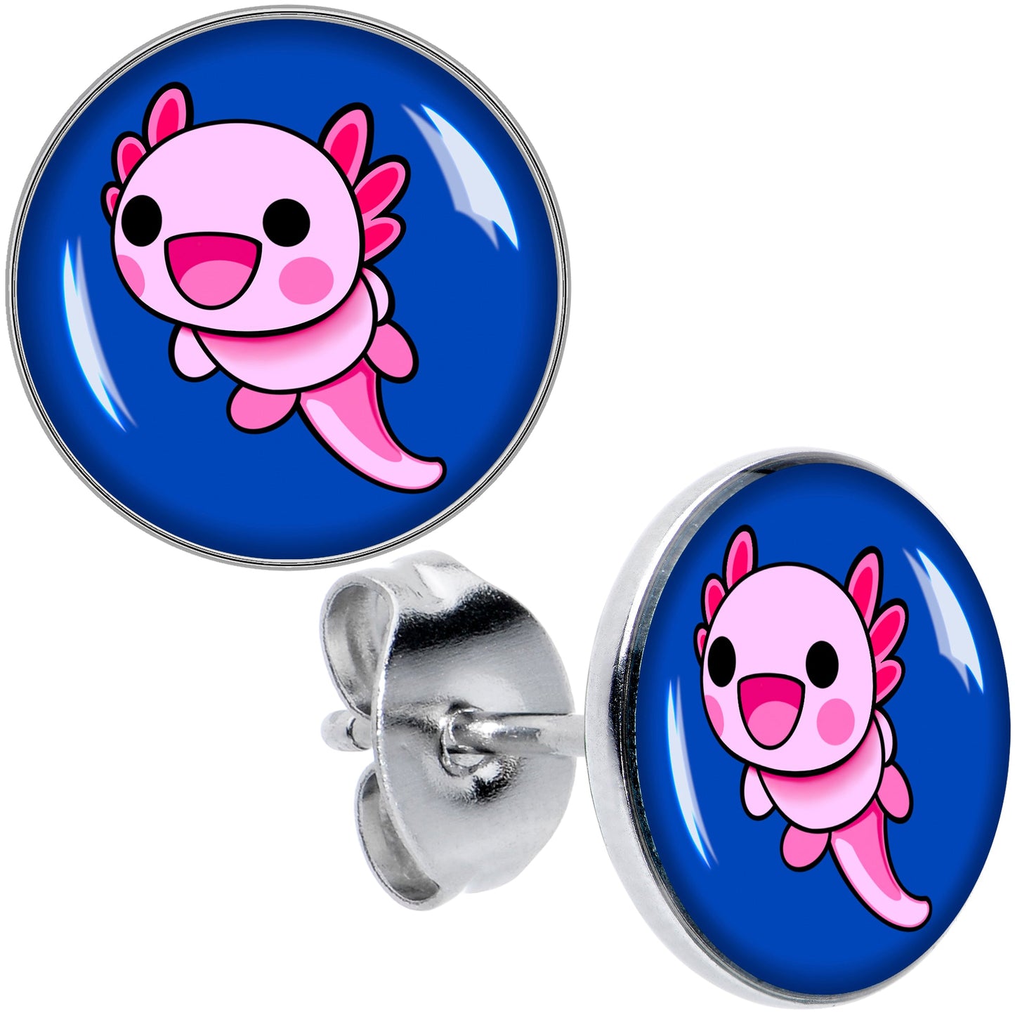 Adorable Axolotl Stud Earrings by Onyx O