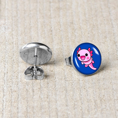 Adorable Axolotl Stud Earrings by Onyx O