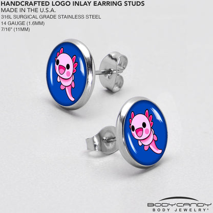 Adorable Axolotl Stud Earrings by Onyx O