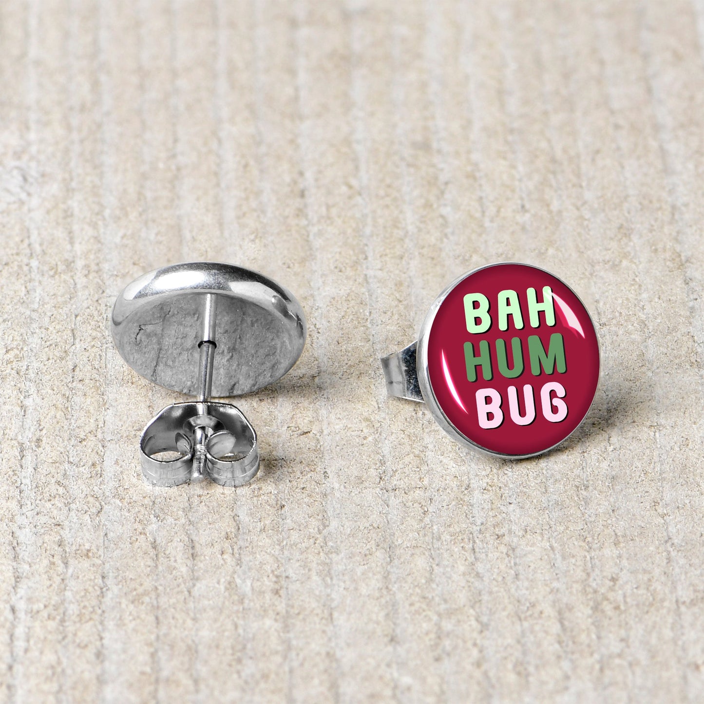 Bah Humbug Holiday Grouch Stud Earrings by Onyx O