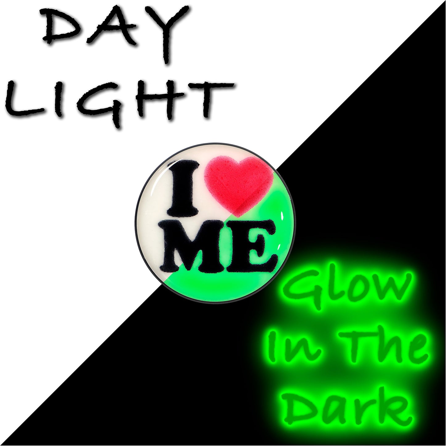 Black Anodized Steel Glow in the Dark Stud Earrings by Onyx O