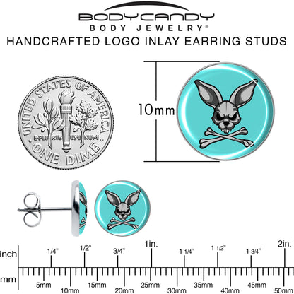 Bunny and Crossbones Stud Earrings by Onyx O