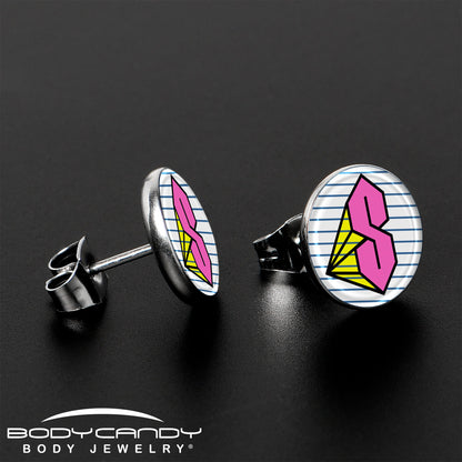 Hot Pink Cool S Stud Earrings by Onyx O