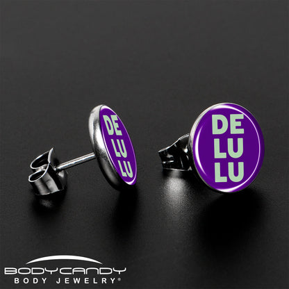 Word DELULU Stud Earrings by Onyx O