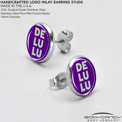 Word DELULU Stud Earrings by Onyx O