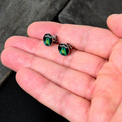 Alien UFO Dinosaur Abduction Stud Earrings Set by Onyx O