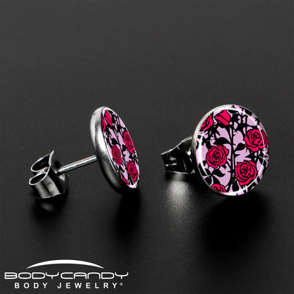 Blossom Creation Floral Love of Roses Stud Earrings by Onyx O