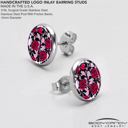 Blossom Creation Floral Love of Roses Stud Earrings by Onyx O