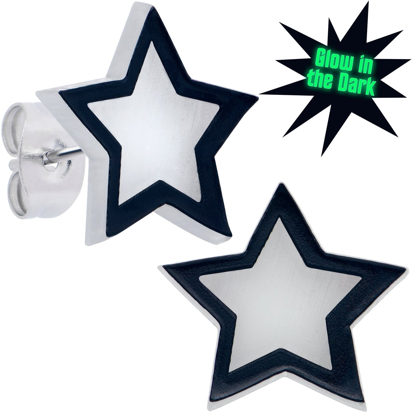 Shining Stars Glow in the Dark Stud Earrings by Onyx O