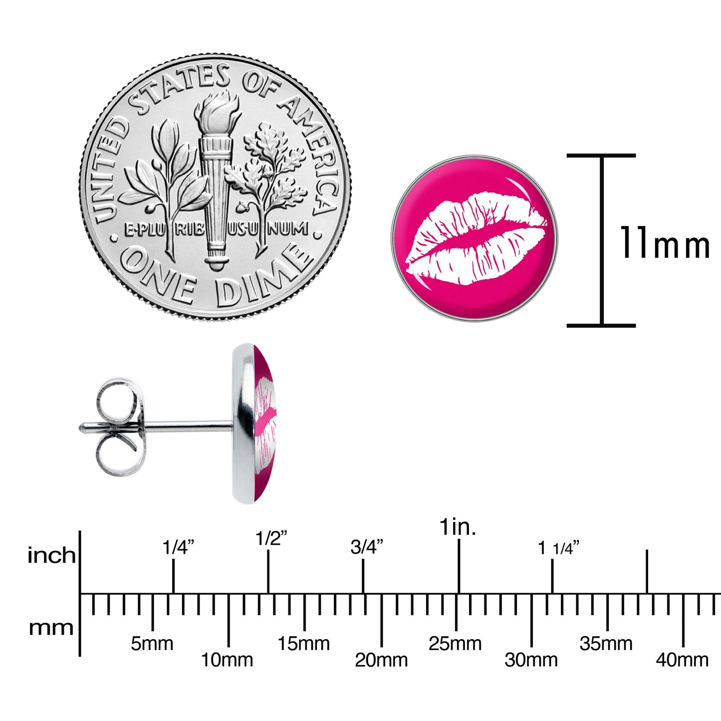 Red Hot Lips Stud Earrings by Onyx O