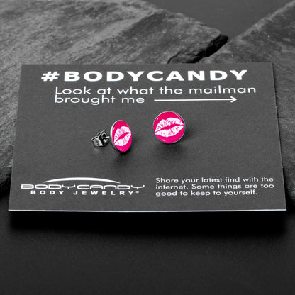 Red Hot Lips Stud Earrings by Onyx O